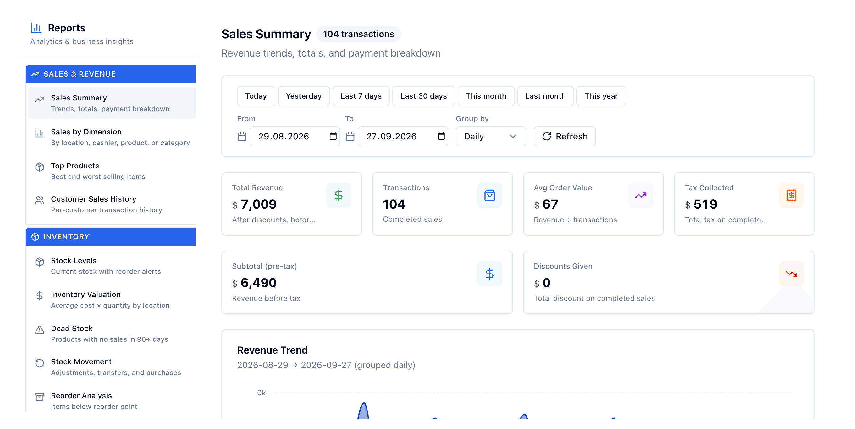 Reports on real numbers, not exports. — Storezilla